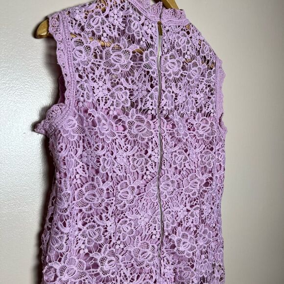 Pink Nanette Lepore Lace Shell Size L EUC - Picture 4 of 6